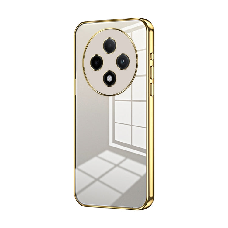 For OPPO A3 Pro Transparent Plating Fine Hole Phone Case(Gold) by buy2fix