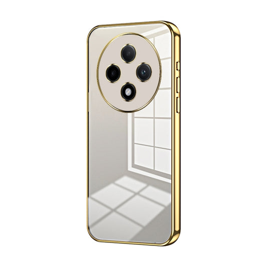 For OPPO A3 Pro Transparent Plating Fine Hole Phone Case(Gold) by buy2fix
