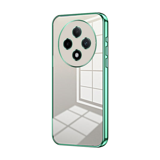 For OPPO A3 Pro Transparent Plating Fine Hole Phone Case(Green) by buy2fix