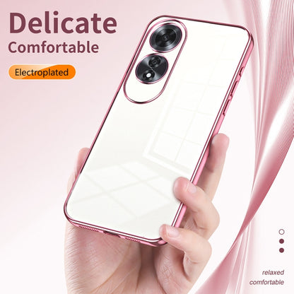 For OPPO A60 Transparent Plating Fine Hole Phone Case(Silver) by buy2fix
