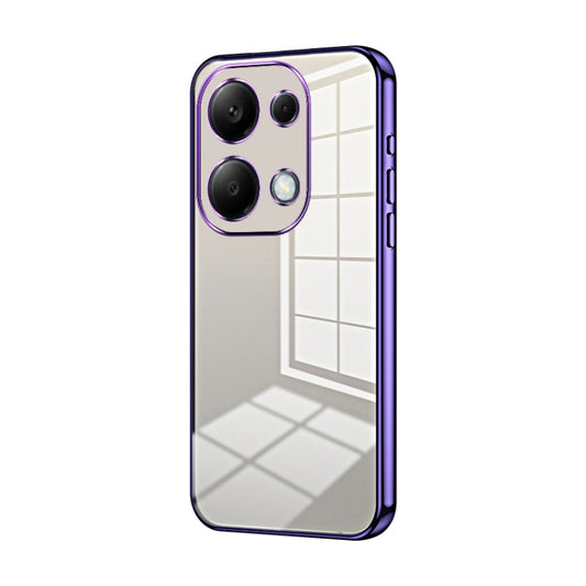 For Xiaomi Redmi Note 13 Pro 4G Transparent Plating Fine Hole Phone Case(Purple) - Xiaomi Cases by buy2fix | Online Shopping UK | buy2fix