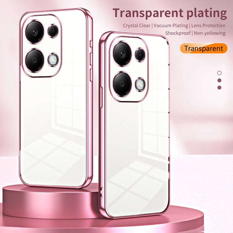 For Xiaomi Redmi Note 13 Pro 4G Transparent Plating Fine Hole Phone Case(Purple) - Xiaomi Cases by buy2fix | Online Shopping UK | buy2fix