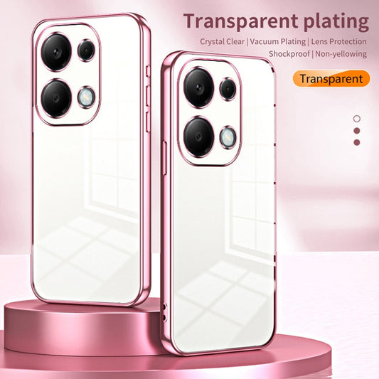 For Xiaomi Redmi Note 13 Pro 4G Transparent Plating Fine Hole Phone Case(Purple) - Xiaomi Cases by buy2fix | Online Shopping UK | buy2fix
