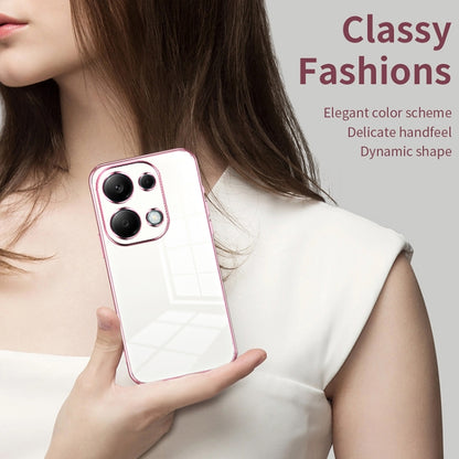 For Xiaomi Redmi Note 13 Pro 4G Transparent Plating Fine Hole Phone Case(Purple) - Xiaomi Cases by buy2fix | Online Shopping UK | buy2fix