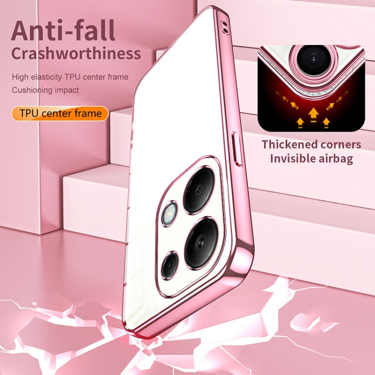For Xiaomi Redmi Note 13 Pro 4G Transparent Plating Fine Hole Phone Case(Purple) - Xiaomi Cases by buy2fix | Online Shopping UK | buy2fix