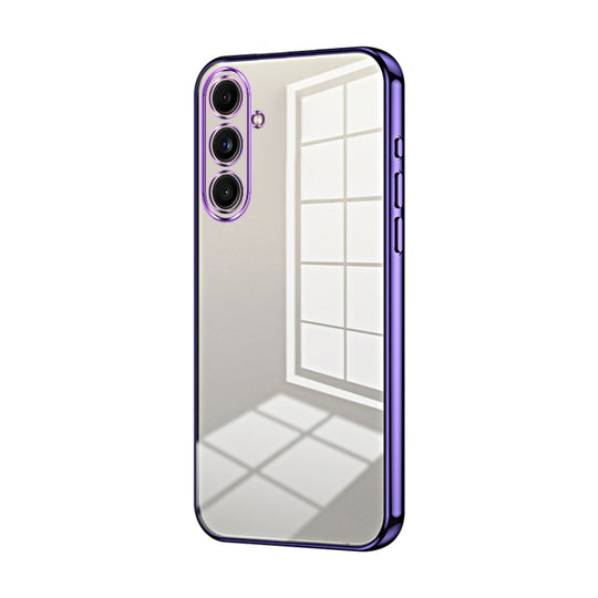 For Samsung Galaxy C55 Transparent Plating Fine Hole Phone Case(Purple)