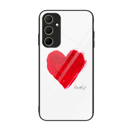For Samsung Galaxy A55 5G Colorful Painted Glass Phone Case(Love) by buy2fix