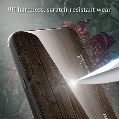 For Samsung Galaxy S24 5G Wood Grain Glass Phone Case(Black) - Galaxy S24 5G Cases by buy2fix | Online Shopping UK | buy2fix