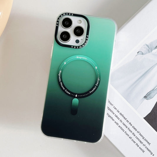 For iPhone 13 Pro Gradient IMD PC Hybrid TPU MagSafe Phone Case(Green) - iPhone 13 Pro Cases by buy2fix | Online Shopping UK | buy2fix