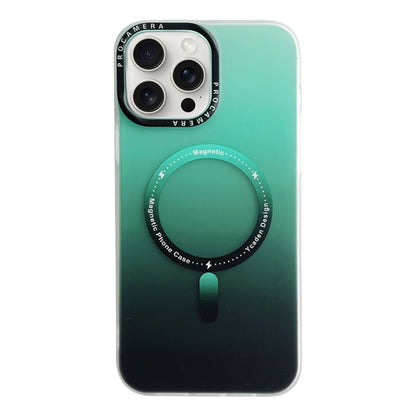 For iPhone 12 Pro Max Gradient IMD PC Hybrid TPU MagSafe Phone Case(Green) by buy2fix