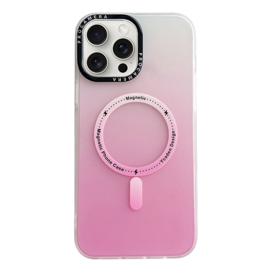 For iPhone 11 Pro Max Gradient IMD PC Hybrid TPU MagSafe Phone Case(Pink) by buy2fix
