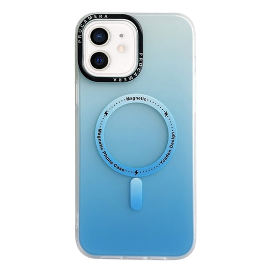 For iPhone 11 Gradient IMD PC Hybrid TPU MagSafe Phone Case(Blue) by buy2fix