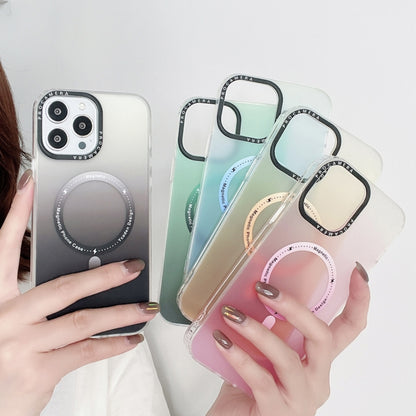 For iPhone 13 Gradient IMD PC Hybrid TPU MagSafe Phone Case(Green) by buy2fix