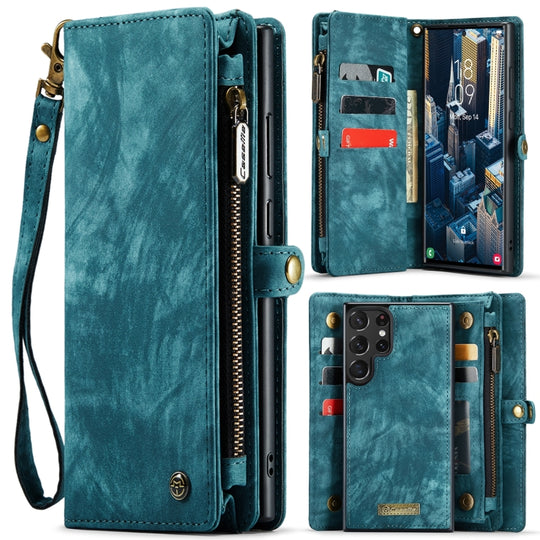 For Samsung Galaxy S24 Ultra 5G CaseMe 008 Detachable Multifunctional Leather Phone Case(Blue)