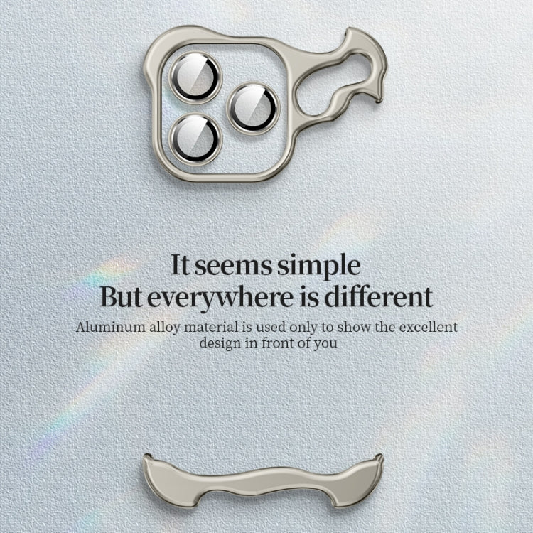 For iPhone 13 Frameless Metal Corner Pad Phone Case with Lens Film(Blue) by buy2fix