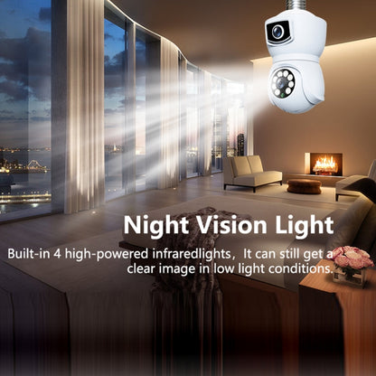 DP41 Bulb-type Dual-lens Motion Tracking Smart Camera Supports Voice Intercom(Black) by buy2fix