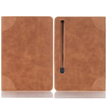 For Samsung Galaxy Tab S9 Retro Book Leather Tablet Case(Light Brown) - Galaxy Tab S9 Cases by buy2fix | Online Shopping UK | buy2fix