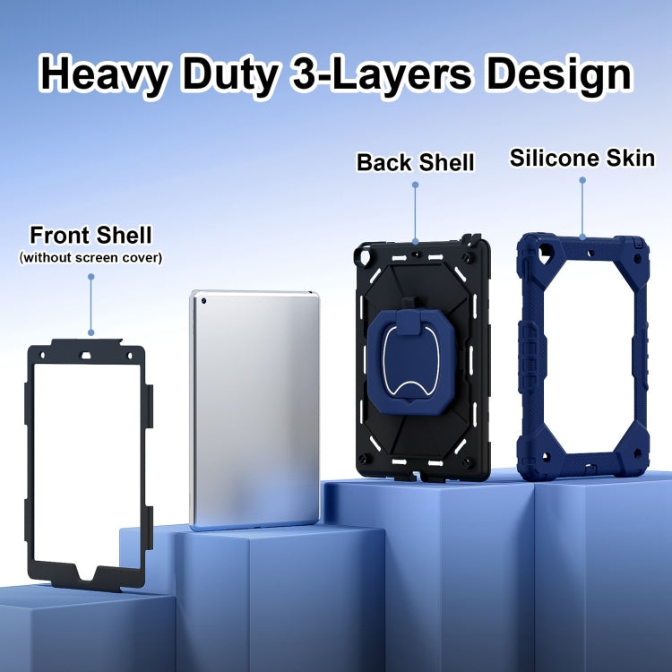 For iPad 10.2 2021 / 2020 / 2019 Contrast Color Robot Silicone Hybrid PC Tablet Case(Navy Black) - iPad 10.2 Cases by buy2fix | Online Shopping UK | buy2fix