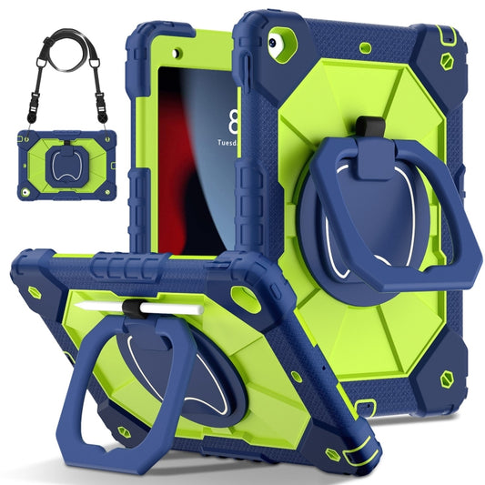 For iPad 10.2 2021 / 2020 / 2019 Contrast Color Robot Silicone Hybrid PC Tablet Case(Navy Yellow Green) - iPad 10.2 Cases by buy2fix | Online Shopping UK | buy2fix