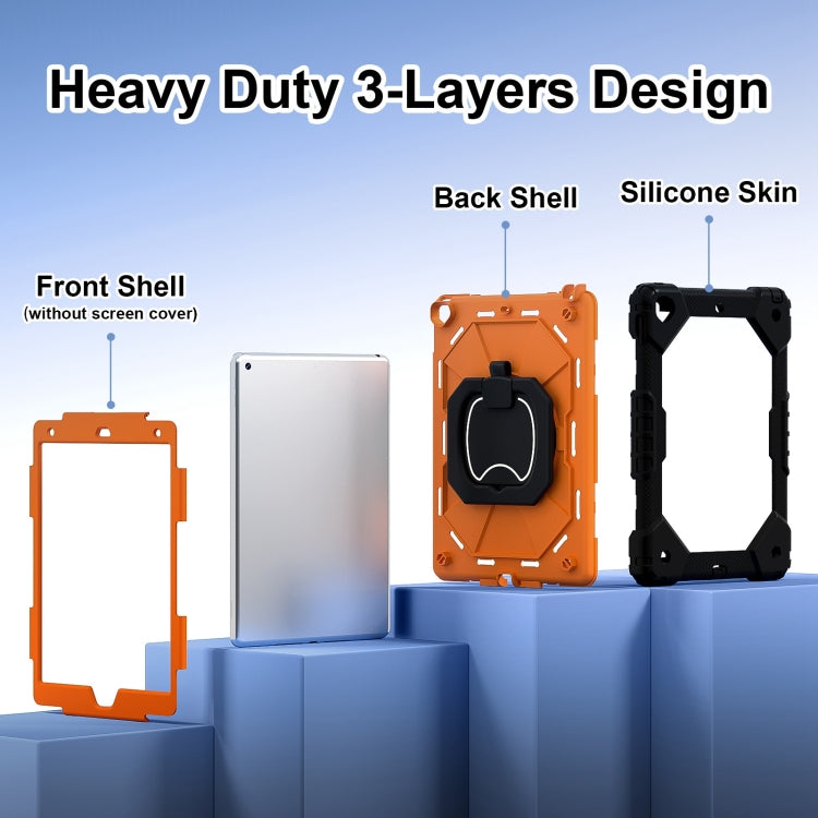 For iPad 10.2 2021 / 2020 / 2019 Contrast Color Robot Silicone Hybrid PC Tablet Case(Black Orange) - iPad 10.2 Cases by buy2fix | Online Shopping UK | buy2fix
