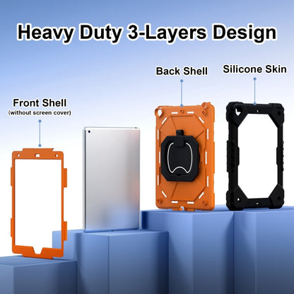 For iPad 10.2 2021 / 2020 / 2019 Contrast Color Robot Silicone Hybrid PC Tablet Case(Black Orange) - iPad 10.2 Cases by buy2fix | Online Shopping UK | buy2fix