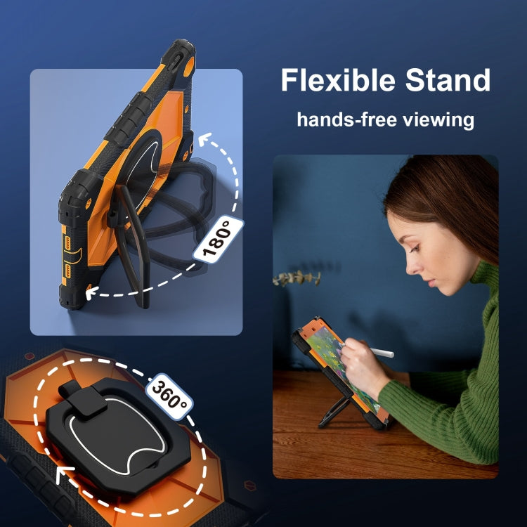 For iPad 10.2 2021 / 2020 / 2019 Contrast Color Robot Silicone Hybrid PC Tablet Case(Black Orange) - iPad 10.2 Cases by buy2fix | Online Shopping UK | buy2fix