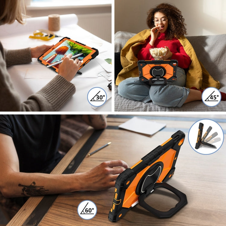 For iPad 10.2 2021 / 2020 / 2019 Contrast Color Robot Silicone Hybrid PC Tablet Case(Black Orange) - iPad 10.2 Cases by buy2fix | Online Shopping UK | buy2fix