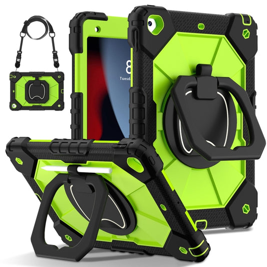 For iPad 10.2 2021 / 2020 / 2019 Contrast Color Robot Silicone Hybrid PC Tablet Case(Black Yellow Green) - iPad 10.2 Cases by buy2fix | Online Shopping UK | buy2fix