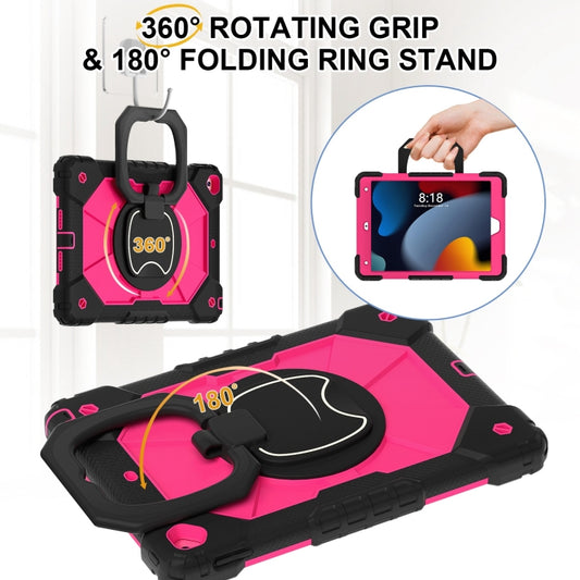 For iPad 10.2 2021 / 2020 / 2019 Contrast Color Robot Silicone Hybrid PC Tablet Case(Black Rose Red) - iPad 10.2 Cases by buy2fix | Online Shopping UK | buy2fix