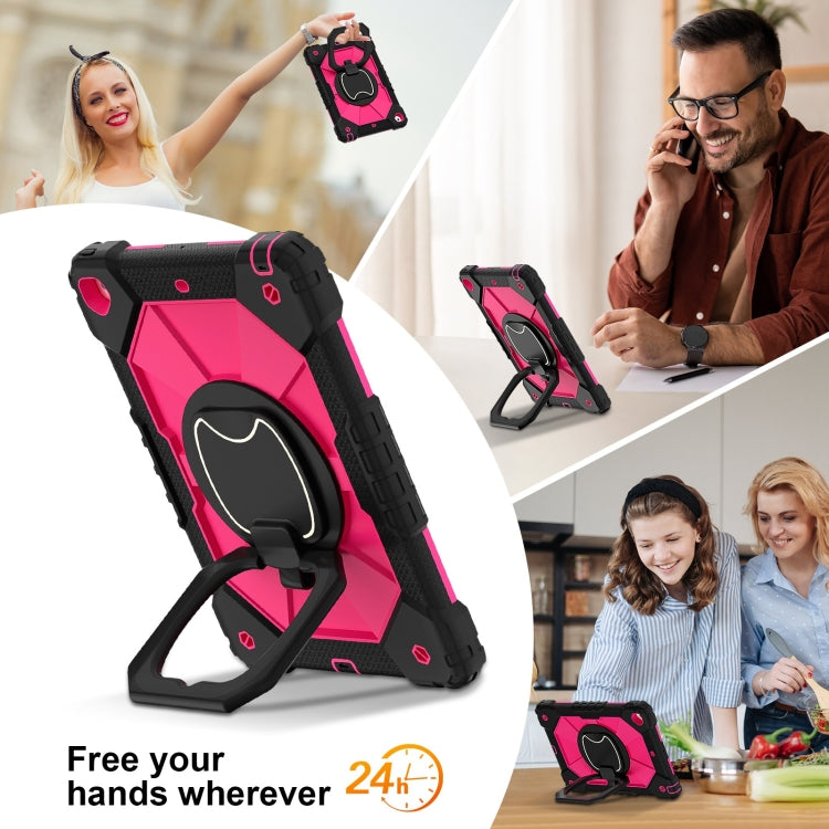 For iPad 10.2 2021 / 2020 / 2019 Contrast Color Robot Silicone Hybrid PC Tablet Case(Black Rose Red) - iPad 10.2 Cases by buy2fix | Online Shopping UK | buy2fix