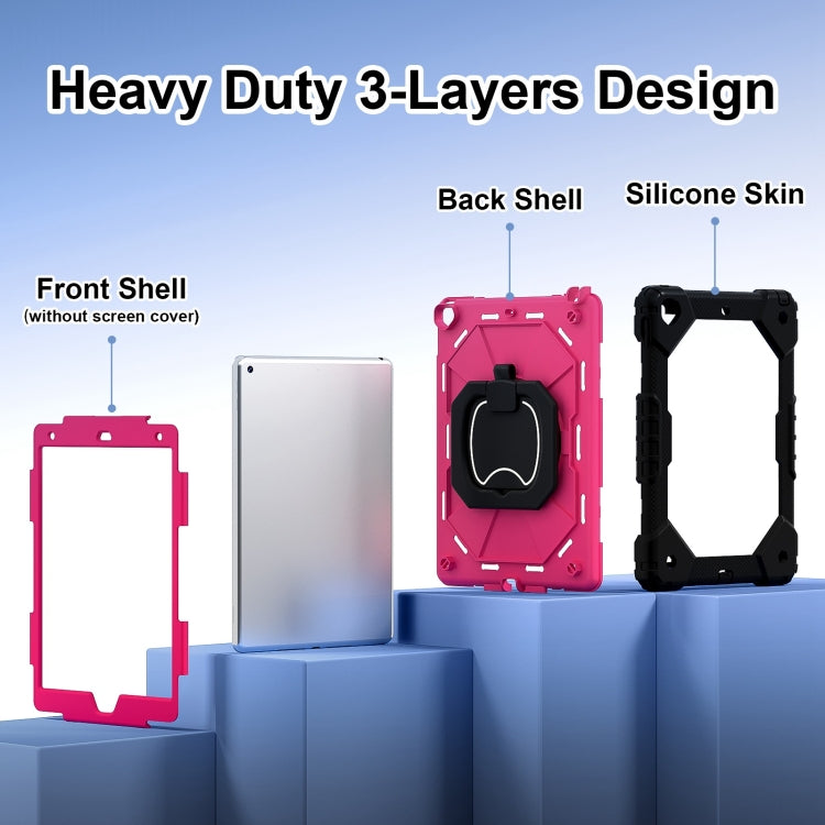 For iPad 10.2 2021 / 2020 / 2019 Contrast Color Robot Silicone Hybrid PC Tablet Case(Black Rose Red) - iPad 10.2 Cases by buy2fix | Online Shopping UK | buy2fix