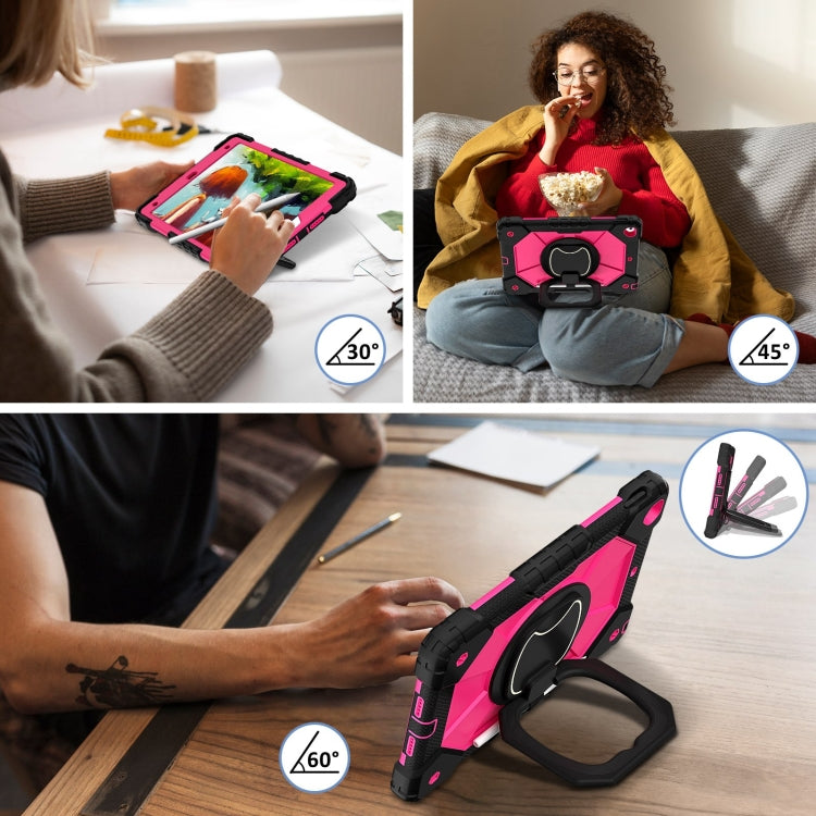 For iPad 10.2 2021 / 2020 / 2019 Contrast Color Robot Silicone Hybrid PC Tablet Case(Black Rose Red) - iPad 10.2 Cases by buy2fix | Online Shopping UK | buy2fix