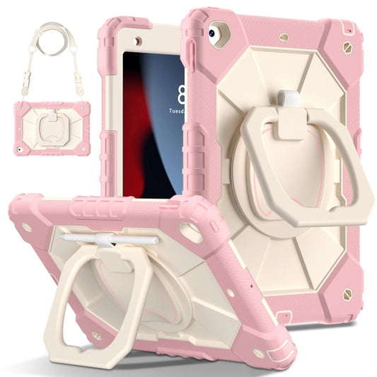 For iPad 10.2 2021 / 2020 / 2019 Contrast Color Robot Silicone Hybrid PC Tablet Case(Rose Gold Beige) - iPad 10.2 Cases by buy2fix | Online Shopping UK | buy2fix