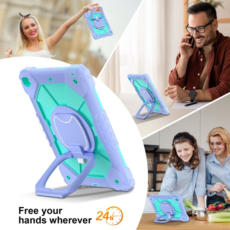 For iPad 10.2 2021 / 2020 / 2019 Contrast Color Robot Silicone Hybrid PC Tablet Case(Purple Mint Green) - iPad 10.2 Cases by buy2fix | Online Shopping UK | buy2fix