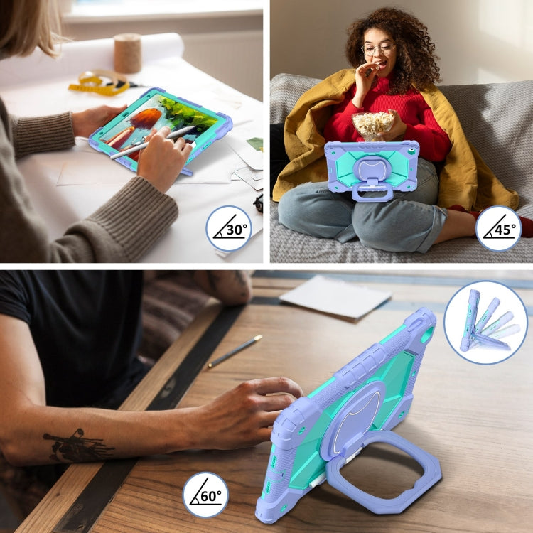 For iPad 10.2 2021 / 2020 / 2019 Contrast Color Robot Silicone Hybrid PC Tablet Case(Purple Mint Green) - iPad 10.2 Cases by buy2fix | Online Shopping UK | buy2fix