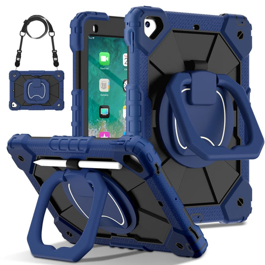 For iPad Air / Air 2 / 9.7 2018/2017 Contrast Color Robot Silicone Hybrid PC Tablet Case(Navy Black) - iPad 10.2 Cases by buy2fix | Online Shopping UK | buy2fix