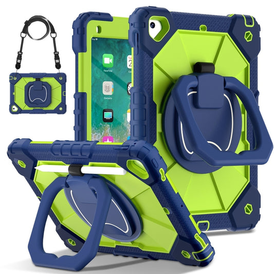 For iPad Air / Air 2 / 9.7 2018/2017 Contrast Color Robot Silicone Hybrid PC Tablet Case(Navy Yellow Green) - iPad 10.2 Cases by buy2fix | Online Shopping UK | buy2fix