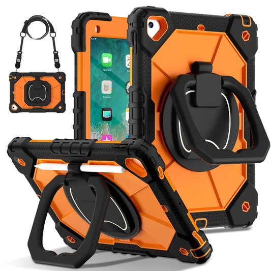 For iPad Air / Air 2 / 9.7 2018/2017 Contrast Color Robot Silicone Hybrid PC Tablet Case(Black Orange) - iPad 10.2 Cases by buy2fix | Online Shopping UK | buy2fix