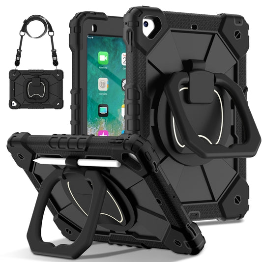 For iPad Air / Air 2 / 9.7 2018/2017 Contrast Color Robot Silicone Hybrid PC Tablet Case(Black) - iPad 10.2 Cases by buy2fix | Online Shopping UK | buy2fix