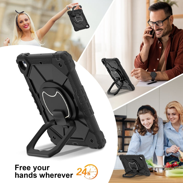 For iPad Air / Air 2 / 9.7 2018/2017 Contrast Color Robot Silicone Hybrid PC Tablet Case(Black) - iPad 10.2 Cases by buy2fix | Online Shopping UK | buy2fix