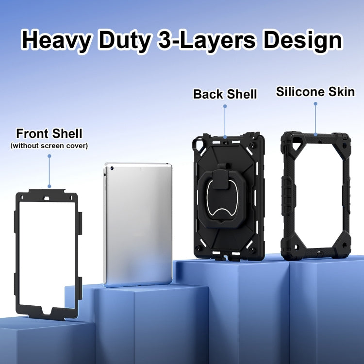 For iPad Air / Air 2 / 9.7 2018/2017 Contrast Color Robot Silicone Hybrid PC Tablet Case(Black) - iPad 10.2 Cases by buy2fix | Online Shopping UK | buy2fix