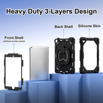 For iPad Air / Air 2 / 9.7 2018/2017 Contrast Color Robot Silicone Hybrid PC Tablet Case(Black) - iPad 10.2 Cases by buy2fix | Online Shopping UK | buy2fix