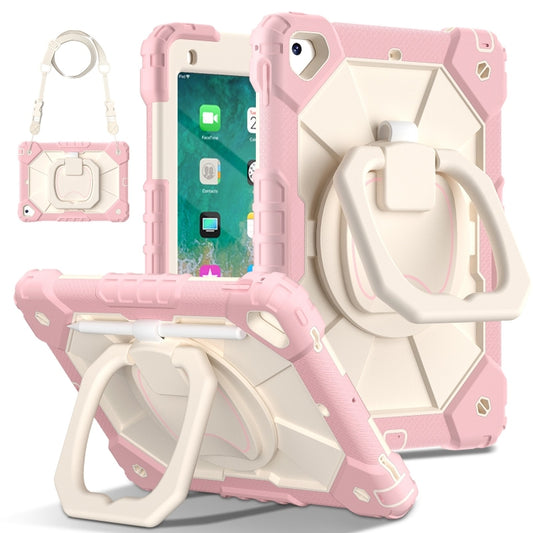 For iPad Air / Air 2 / 9.7 2018/2017 Contrast Color Robot Silicone Hybrid PC Tablet Case(Rose Gold Beige) - iPad 10.2 Cases by buy2fix | Online Shopping UK | buy2fix