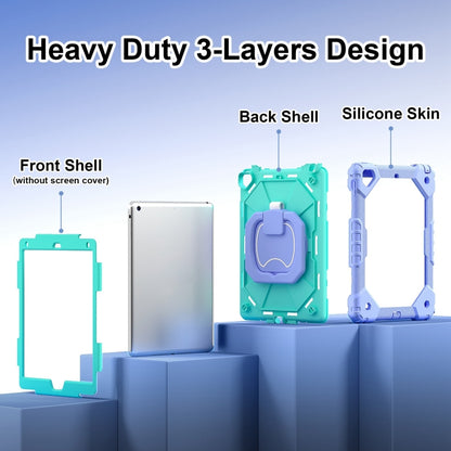 For iPad Air / Air 2 / 9.7 2018/2017 Contrast Color Robot Silicone Hybrid PC Tablet Case(Purple Mint Green) - iPad 10.2 Cases by buy2fix | Online Shopping UK | buy2fix