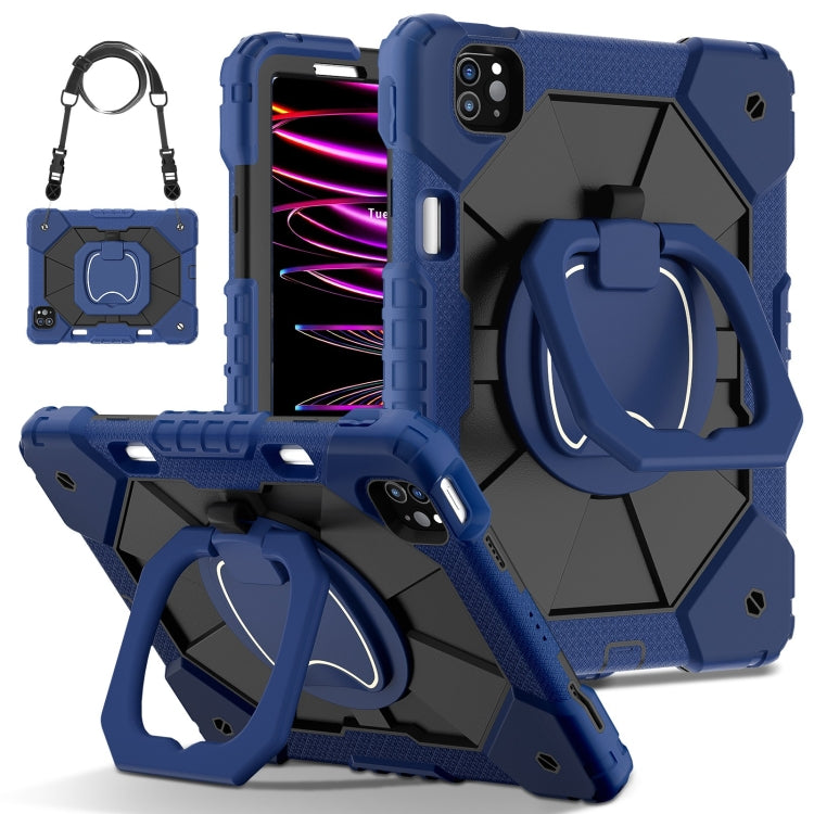 For iPad Pro 11 2022 / Air 10.9 2022 Contrast Color Robot Silicone Hybrid PC Tablet Case(Navy Black) - iPad Pro 11 (2022/2021) Cases by buy2fix | Online Shopping UK | buy2fix