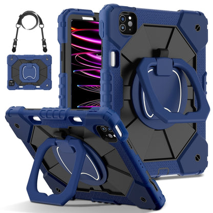 For iPad Pro 11 2022 / Air 10.9 2022 Contrast Color Robot Silicone Hybrid PC Tablet Case(Navy Black) - iPad Pro 11 (2022/2021) Cases by buy2fix | Online Shopping UK | buy2fix