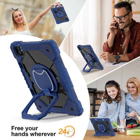 For iPad Pro 11 2022 / Air 10.9 2022 Contrast Color Robot Silicone Hybrid PC Tablet Case(Navy Black) - iPad Pro 11 (2022/2021) Cases by buy2fix | Online Shopping UK | buy2fix