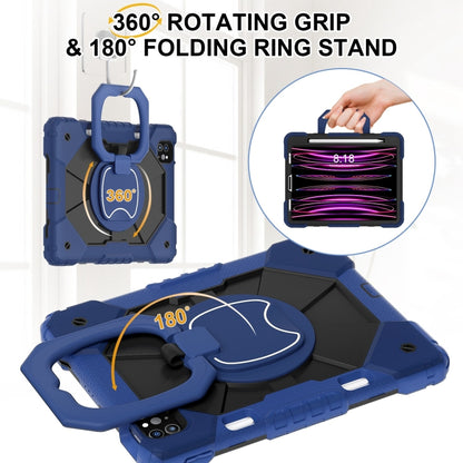 For iPad Pro 11 2022 / Air 10.9 2022 Contrast Color Robot Silicone Hybrid PC Tablet Case(Navy Black) - iPad Pro 11 (2022/2021) Cases by buy2fix | Online Shopping UK | buy2fix