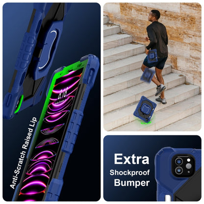 For iPad Pro 11 2022 / Air 10.9 2022 Contrast Color Robot Silicone Hybrid PC Tablet Case(Navy Black) - iPad Pro 11 (2022/2021) Cases by buy2fix | Online Shopping UK | buy2fix