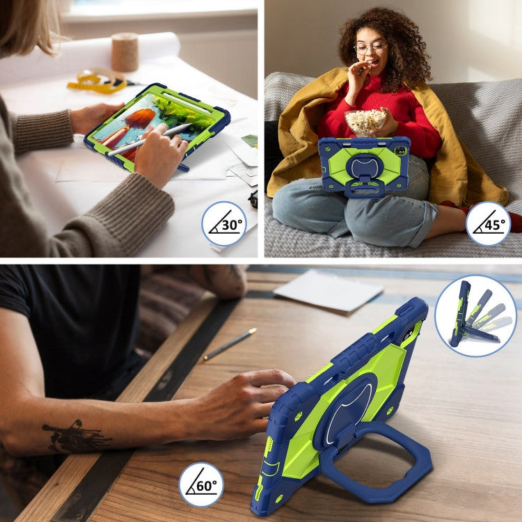 For iPad Pro 11 2022 / Air 10.9 2022 Contrast Color Robot Silicone Hybrid PC Tablet Case(Navy Yellow Green) - iPad Pro 11 (2022/2021) Cases by buy2fix | Online Shopping UK | buy2fix